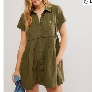 Free People Ronnie Poplin Shirtdress XS